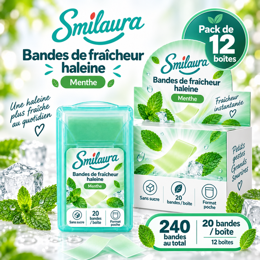 Smilaura Bandes - (Bandes de fraîcheur haleine) - Pack de 12