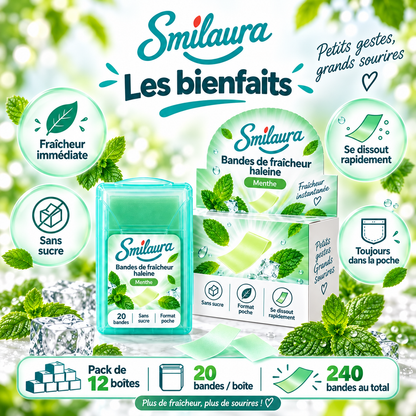 Smilaura Bandes - (Bandes de fraîcheur haleine) - Pack de 12