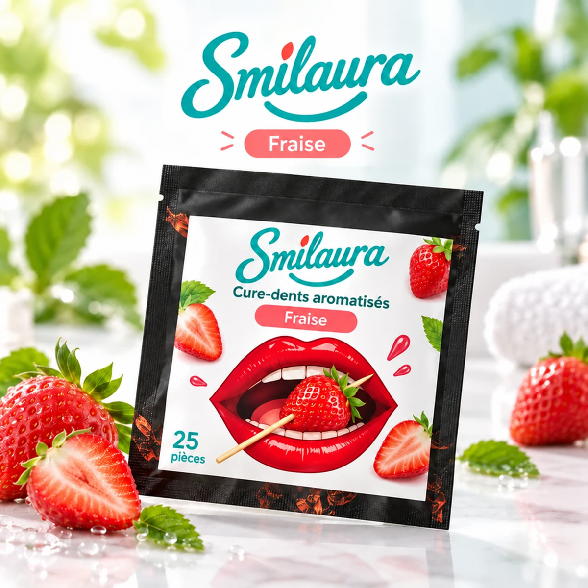 Smilaura Cure - (Cure-dents aromatisés) - Pack de 25