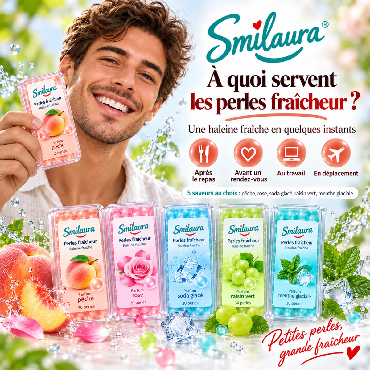 Smilaura Pearl - (Perles de fraîcheur pour haleine fraîche)