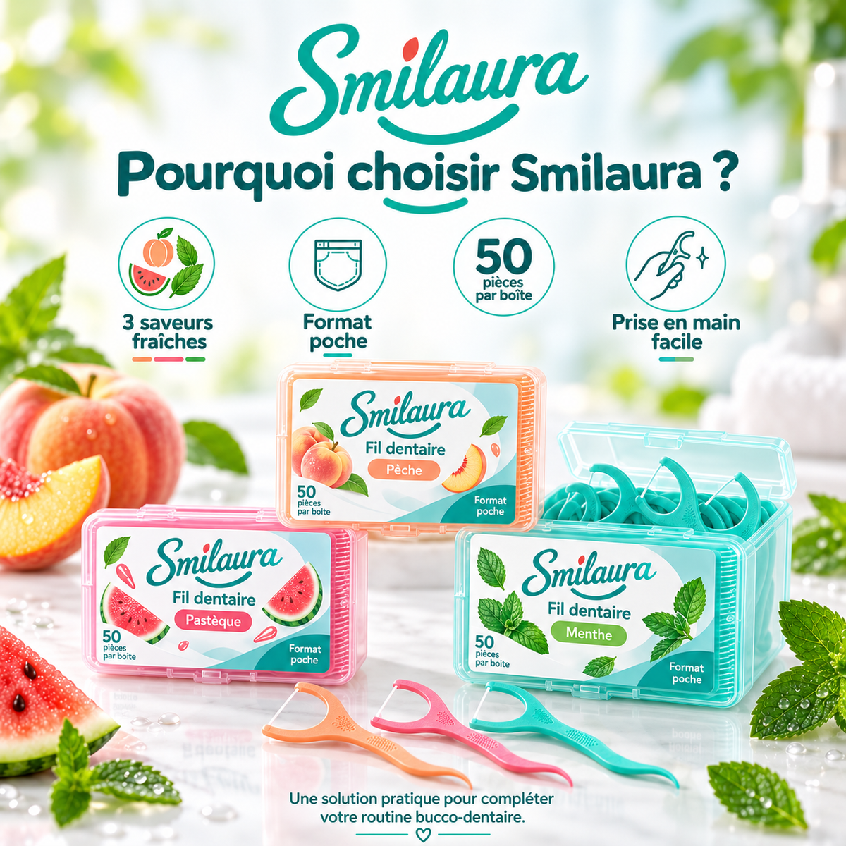 Smilaura Fil - (Fil dentaire aromatisé)