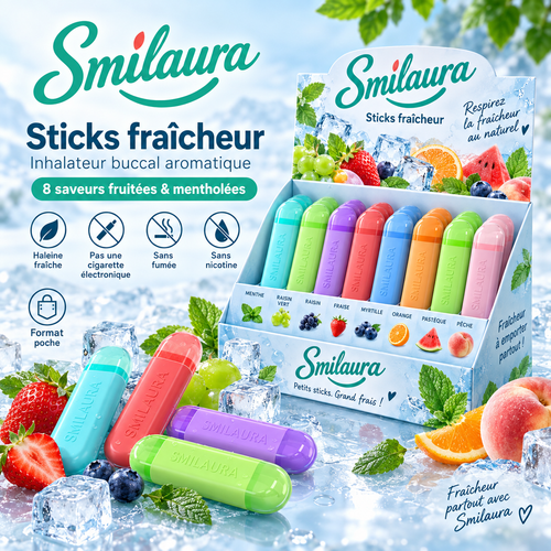 Smilaura Sticks - (Inhalateur buccal aromatique pour haleine fraîche)