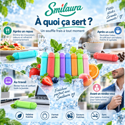 Smilaura Sticks - (Inhalateur buccal aromatique pour haleine fraîche)